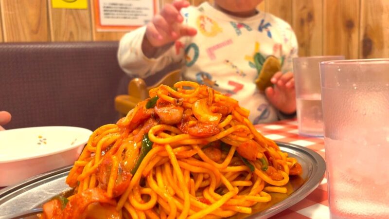 A heaping plate of Napolitan spaghetti