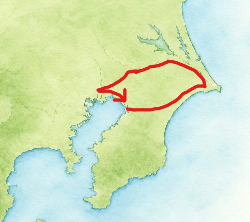 This Oomawari route heads from Chiba toward the Choshi area.